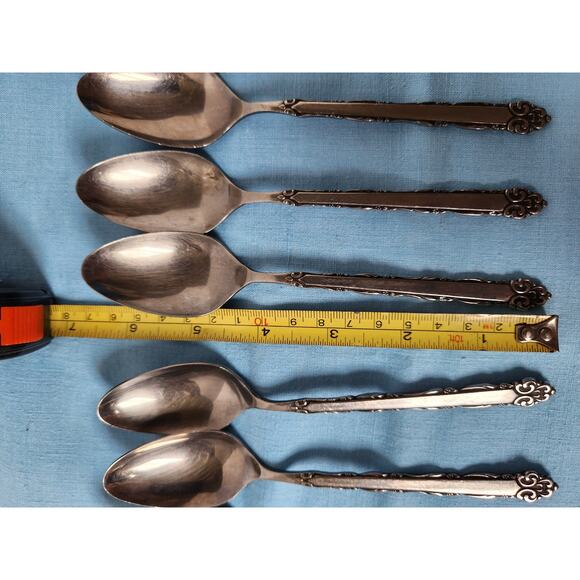 EKCO Eterna Mary Ellen Stainless Teaspoons Set of 7 Vtg Flatware Replacement - Picture 4 of 4
